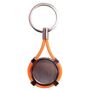 Sleutelhanger rond met oranje band
