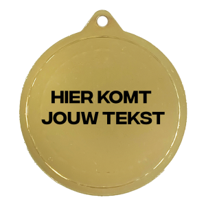 Tekst op transparante label medaille