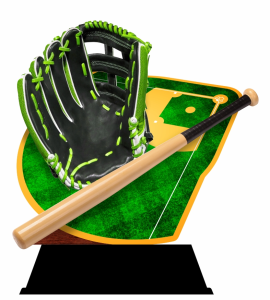 Wood trophy baseball
