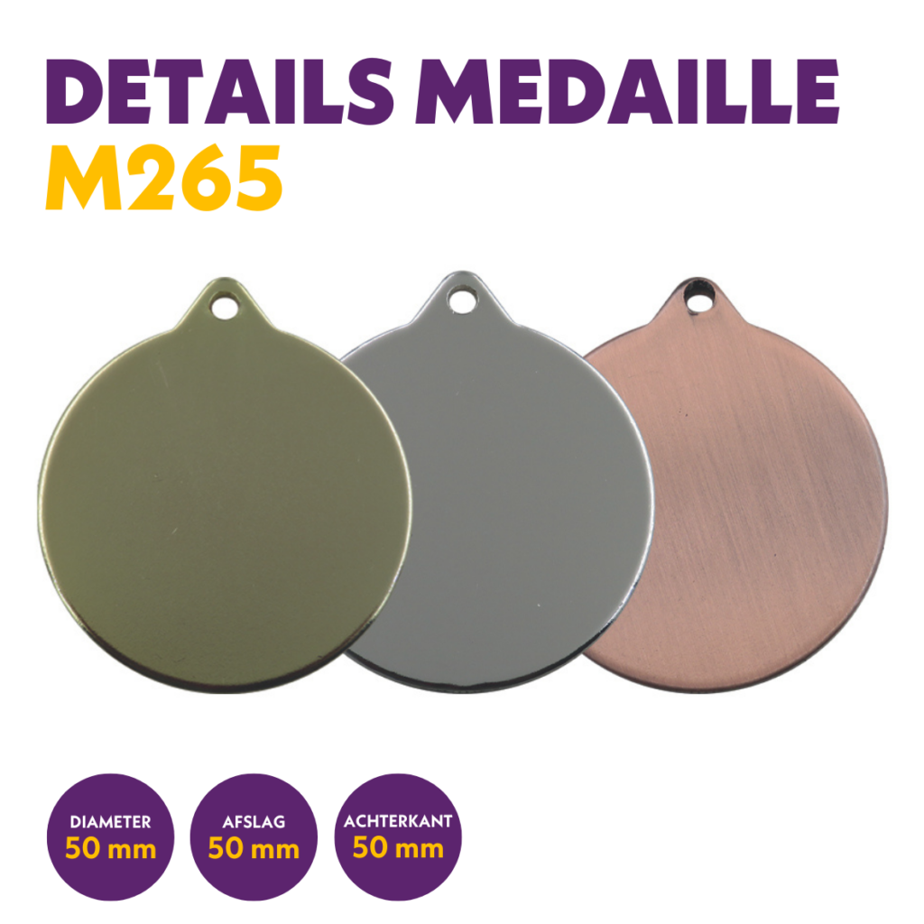 Medal 265 blanco Iron 50mm - Afbeelding 3